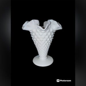 Vintage Fenton Milk Glass Hobnail Vase